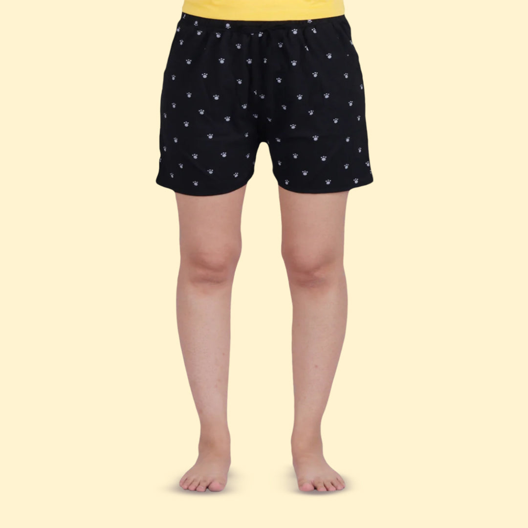 Cotton Printed Mini Night Shorts Set