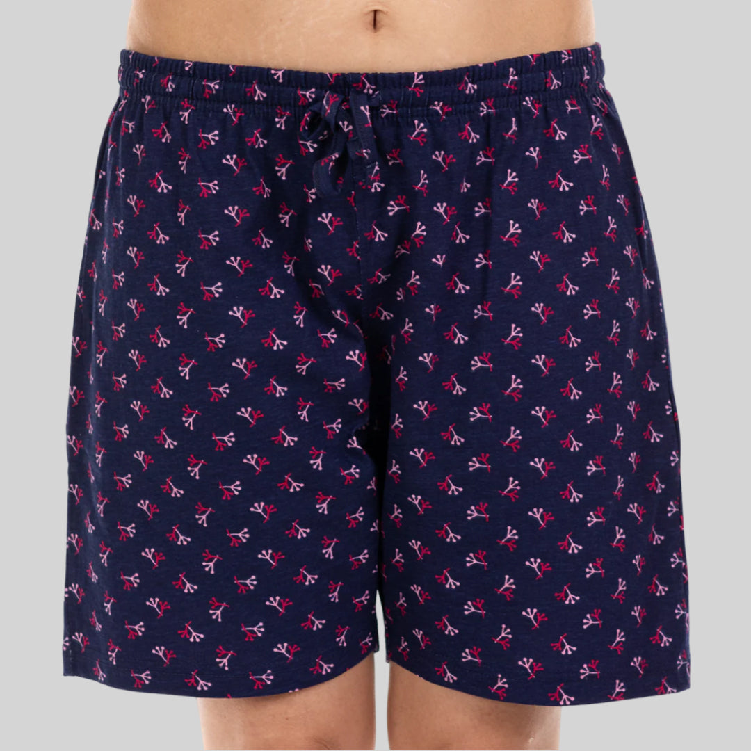 Navy Blue Cotton Night Shorts