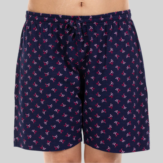 Navy Blue Cotton Night Shorts