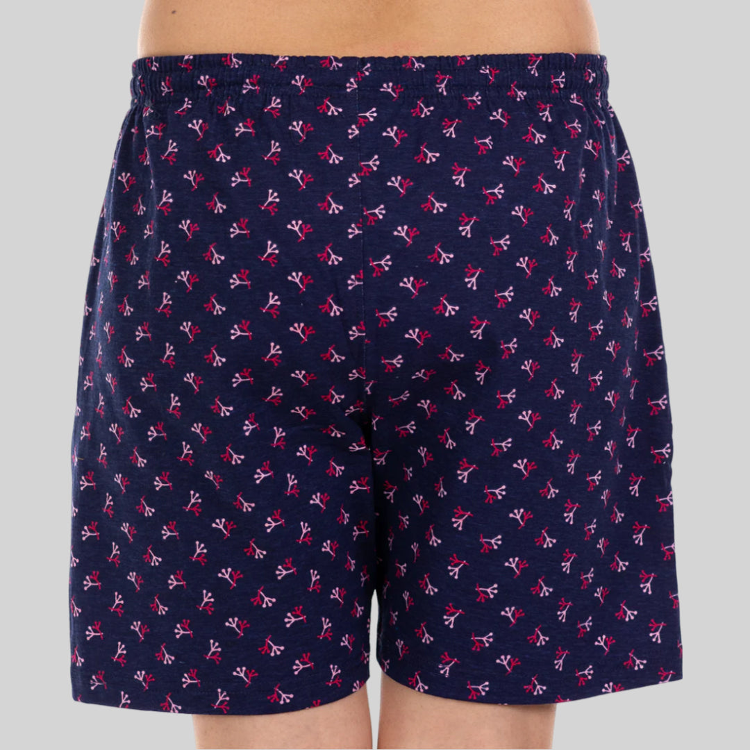 Navy Blue Cotton Night Shorts