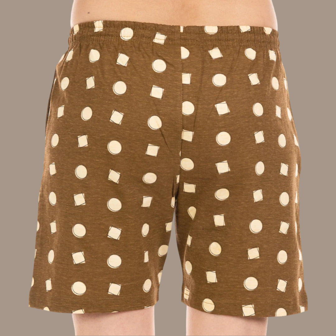 Brown Cotton Night Shorts