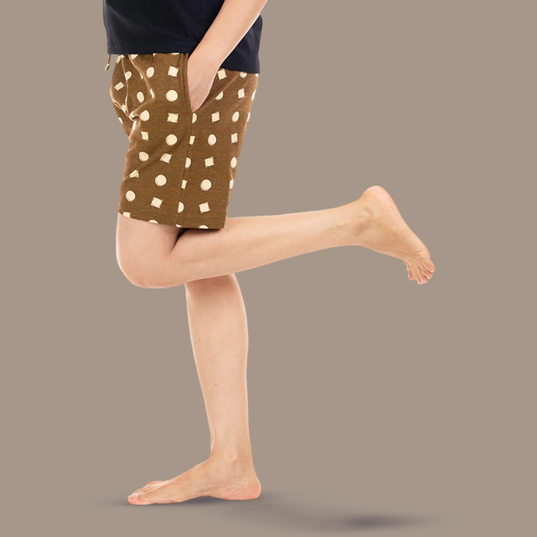 Brown Cotton Night Shorts