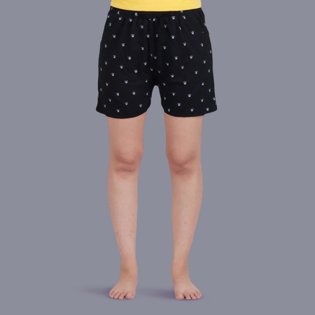 Cotton Printed Mini Night Shorts Set