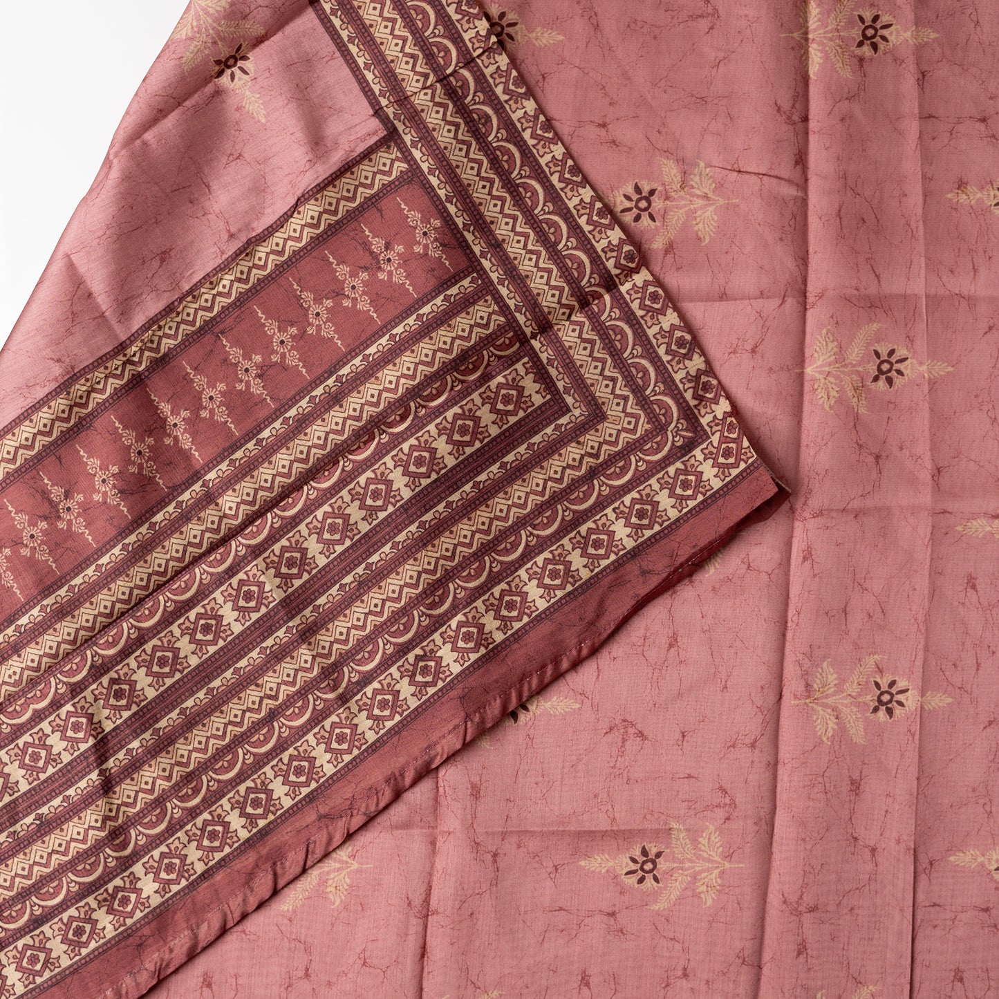 Silk dupatta with beautiful digital prints matching the top light wine color.