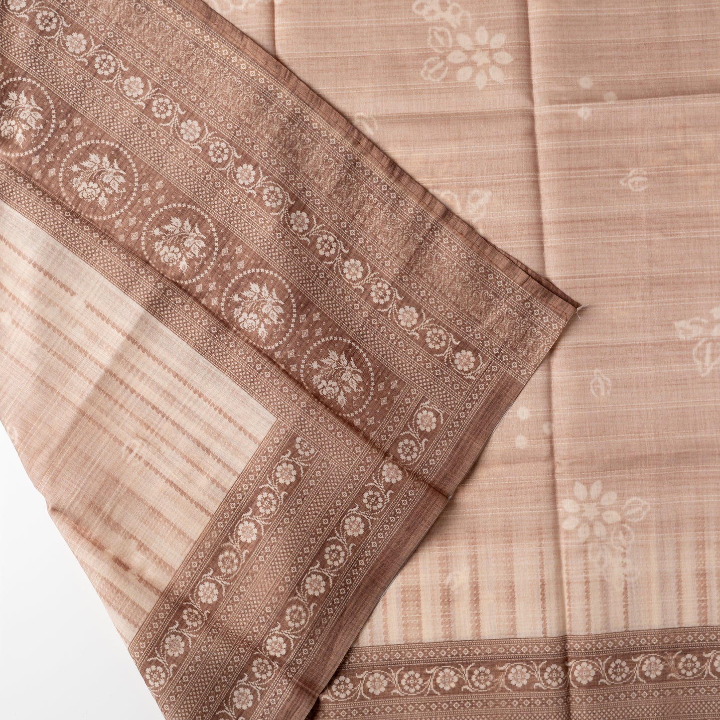 silk dupatta with beautiful digital prints in pastel brown color