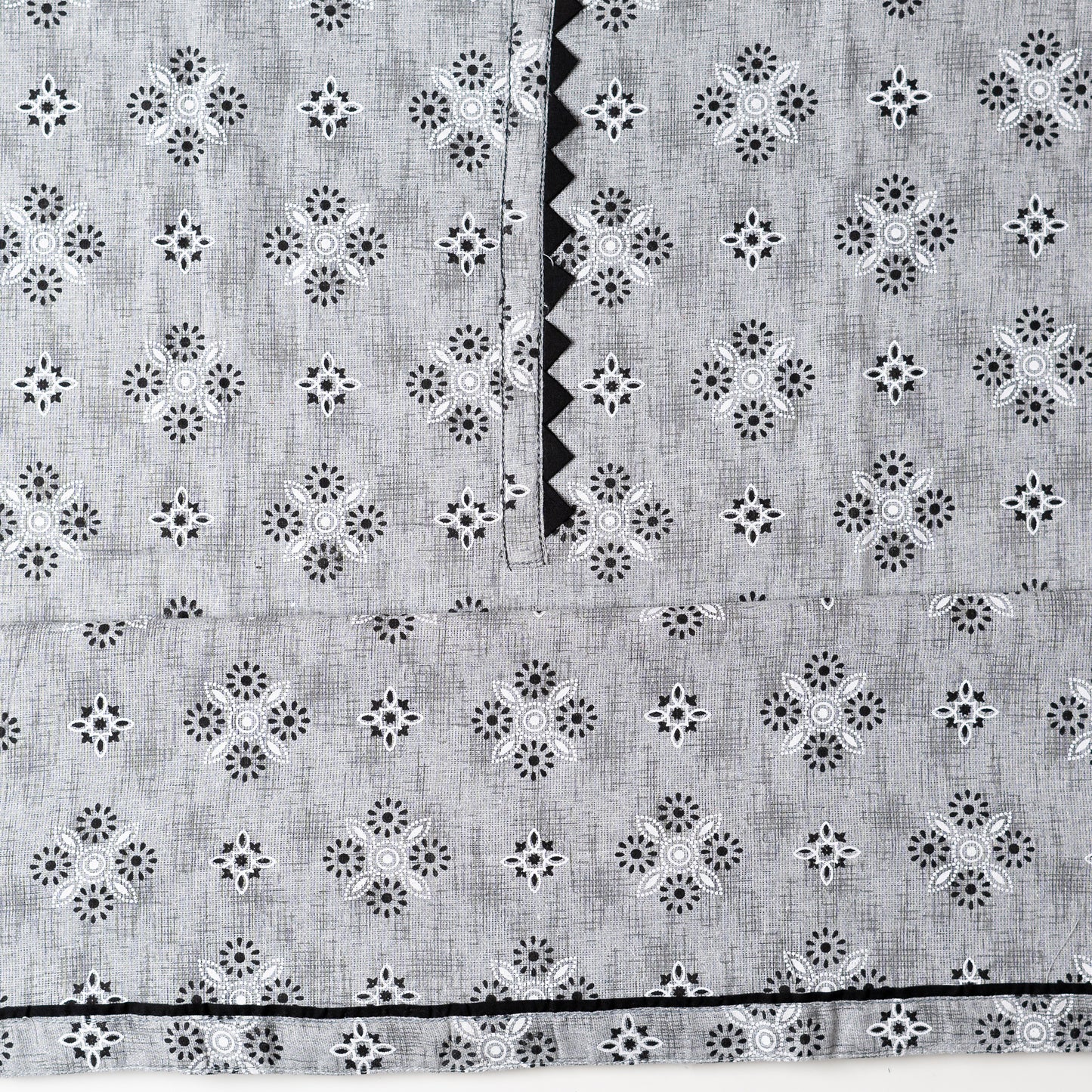 cotton grey color top with print design in black and white