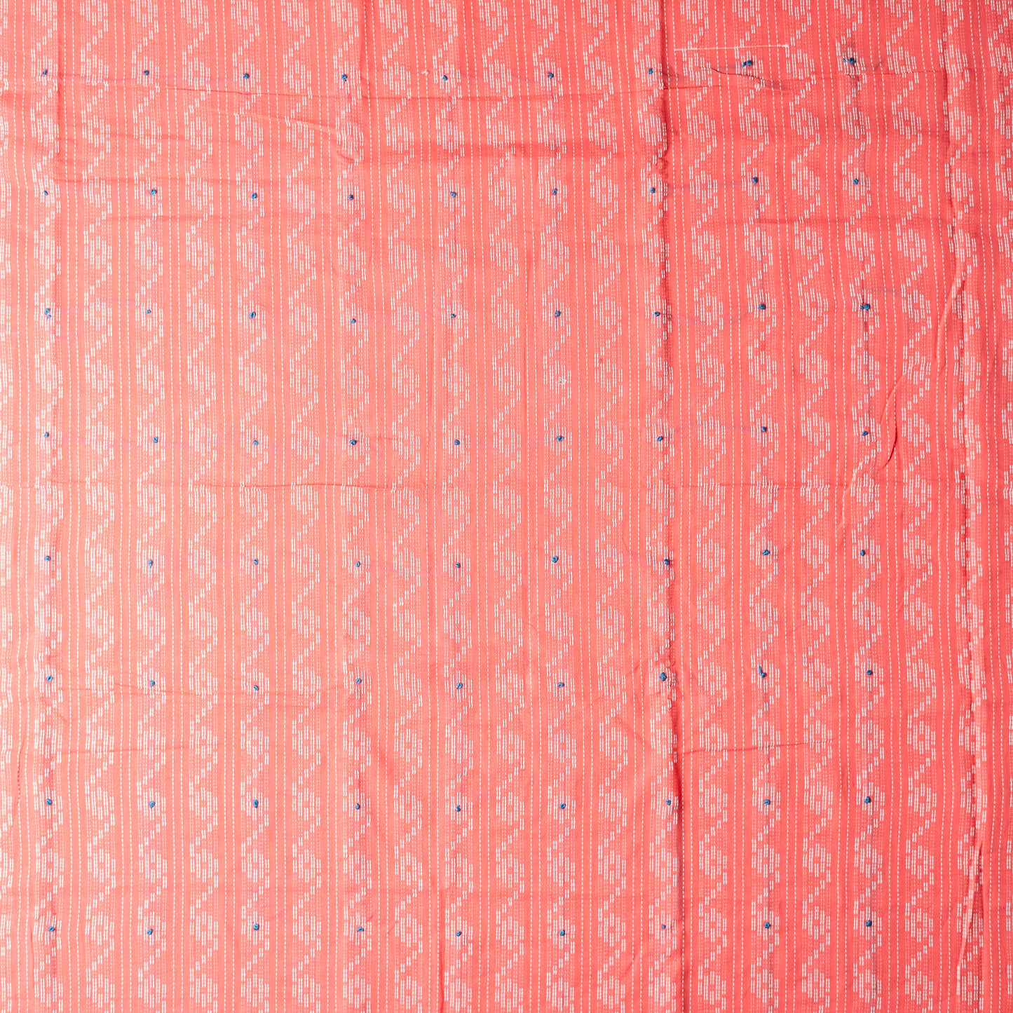 Cotton peach color top with katha work ,