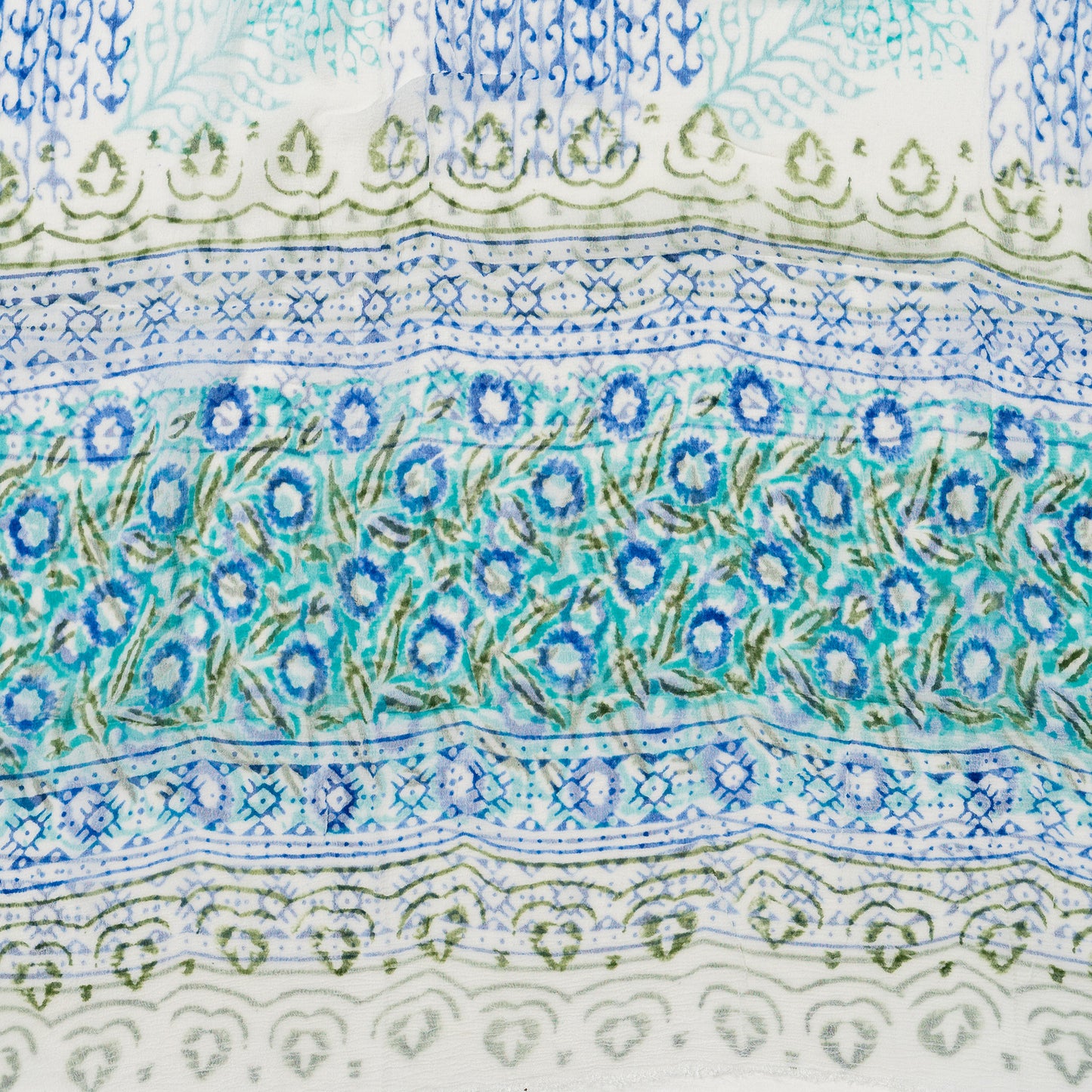 chiffon dupatta with hand block print design