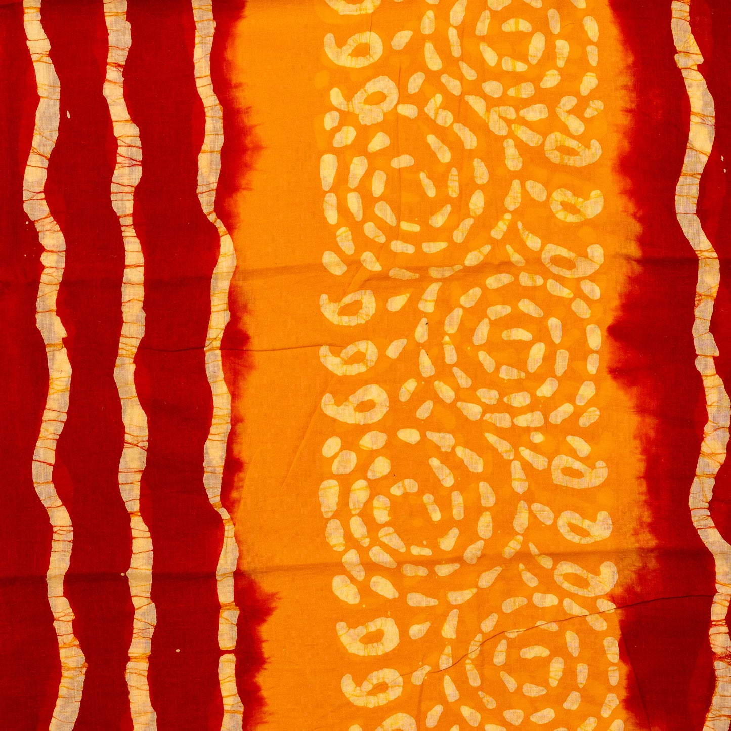 cotton mul dupatta with red and yellow color