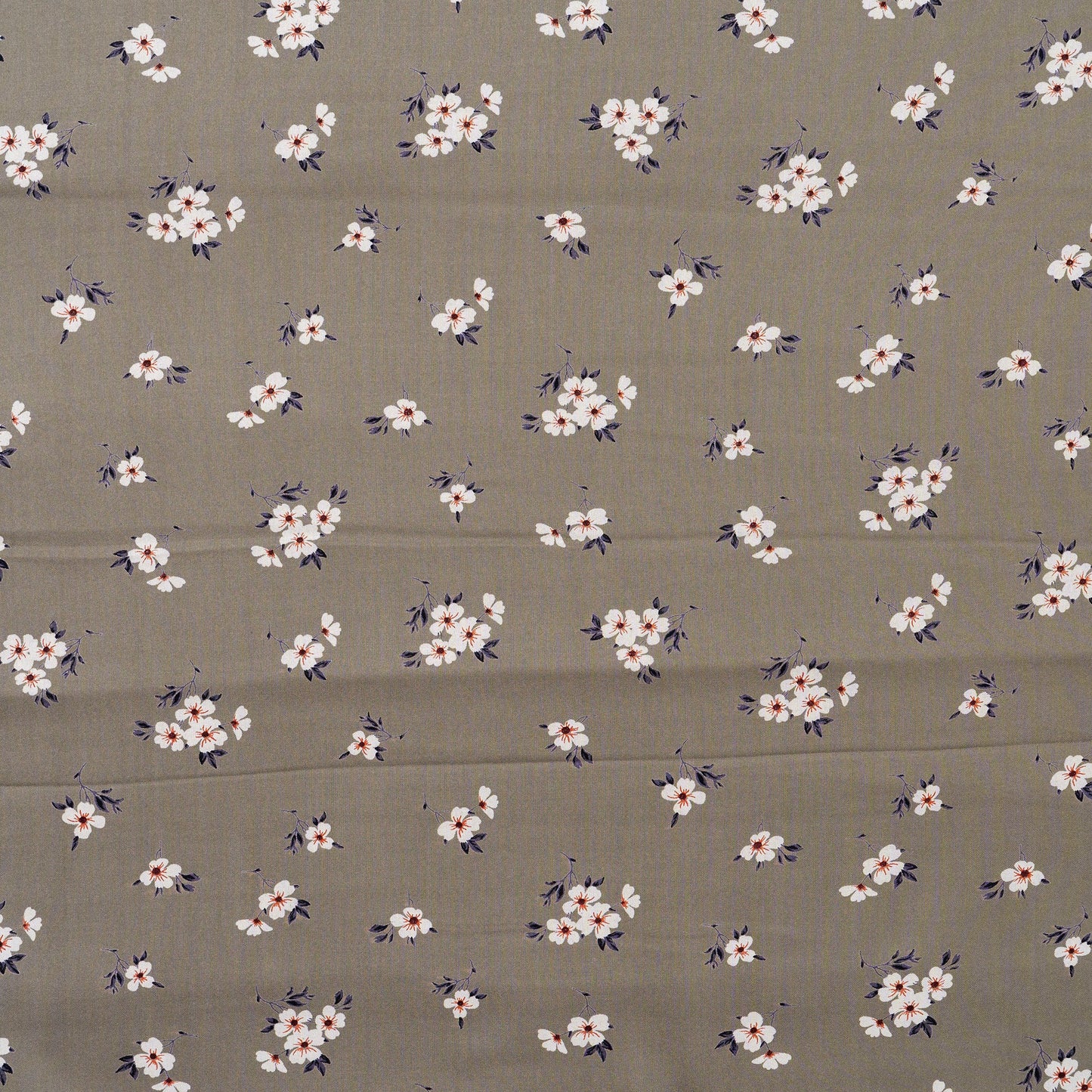 grey color rayon fabric with floral prints
