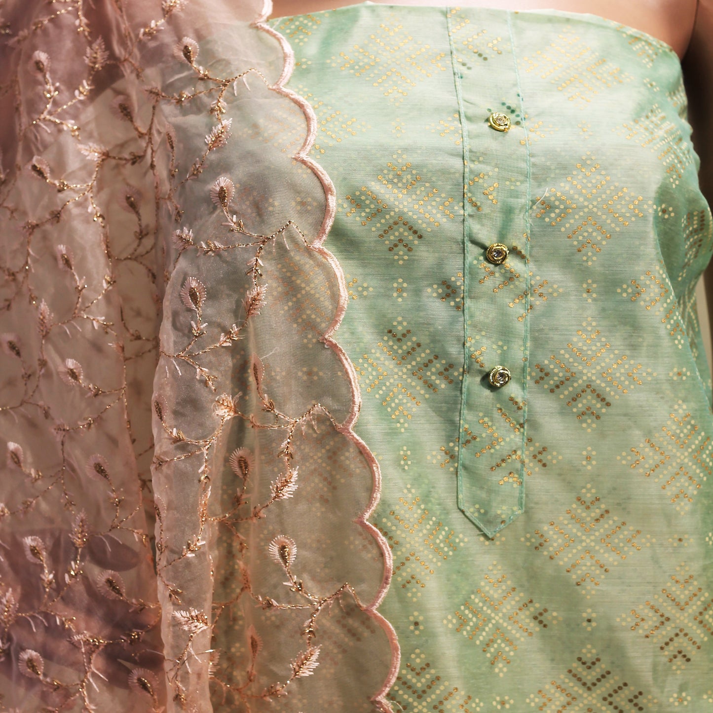 Pastel Green Dress Material