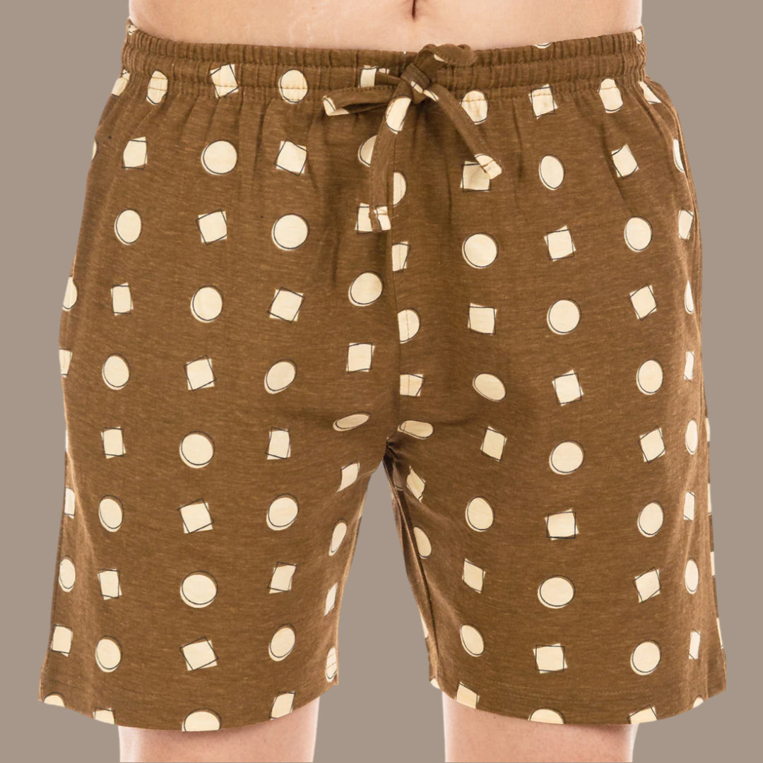 Brown Cotton Night Shorts