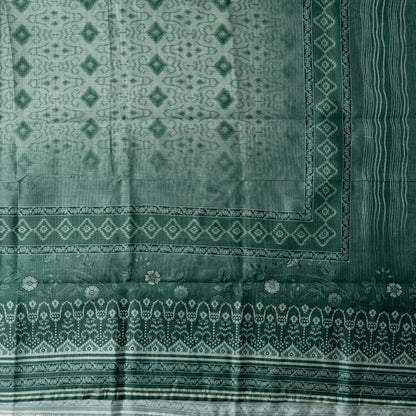 same color silk dupatta with patola print in white base
