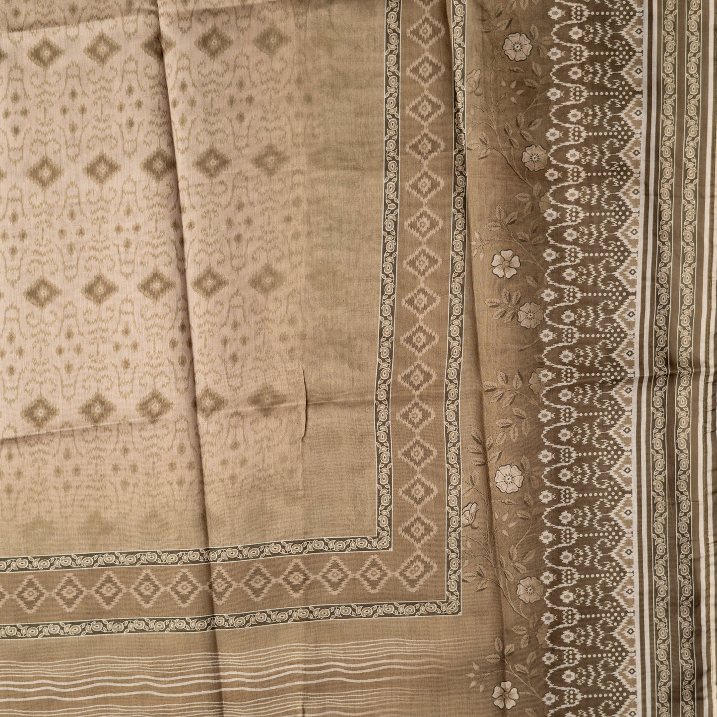 pastel green color silk dupatta with patola print in white base