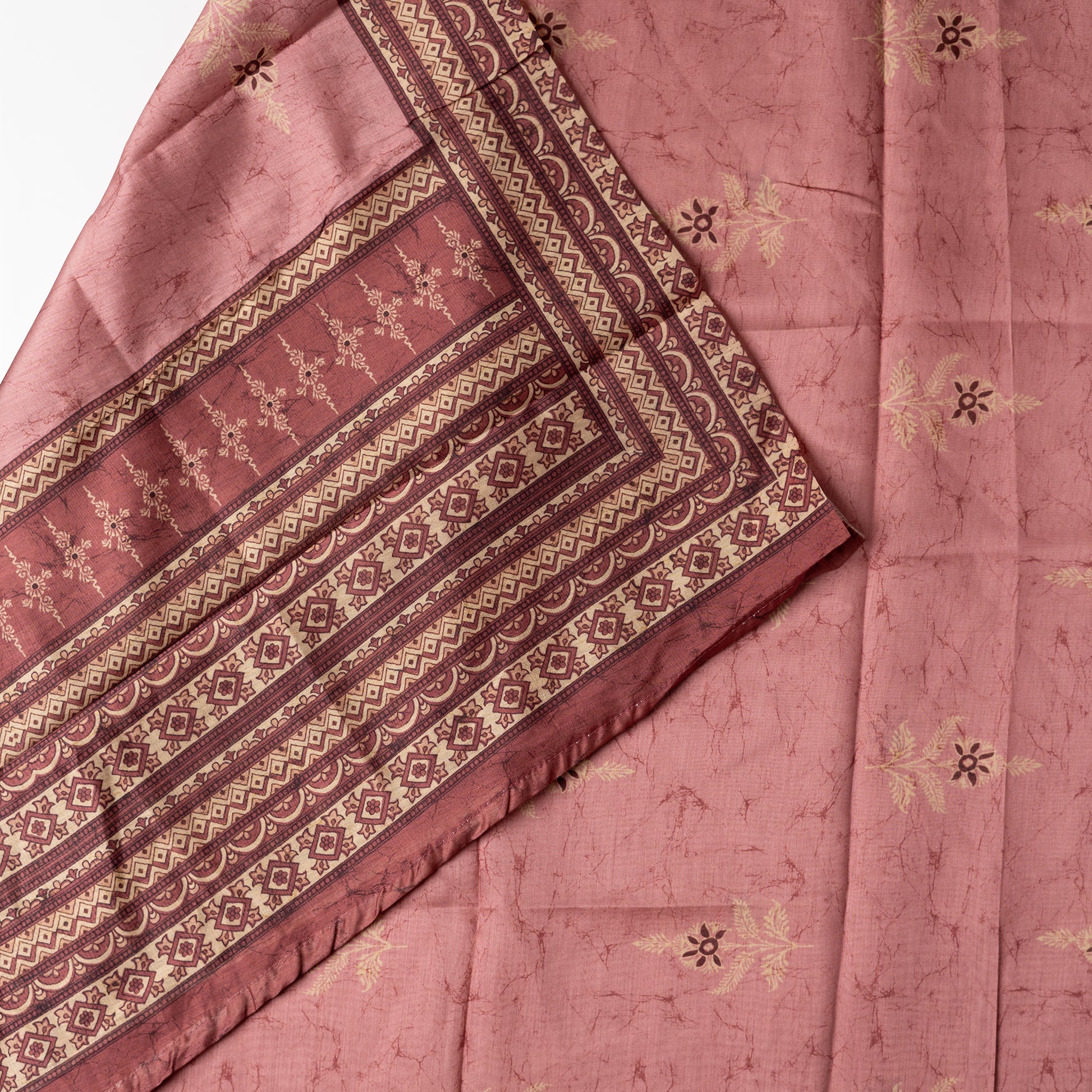 Silk dupatta with beautiful digital prints matching the top light wine color.