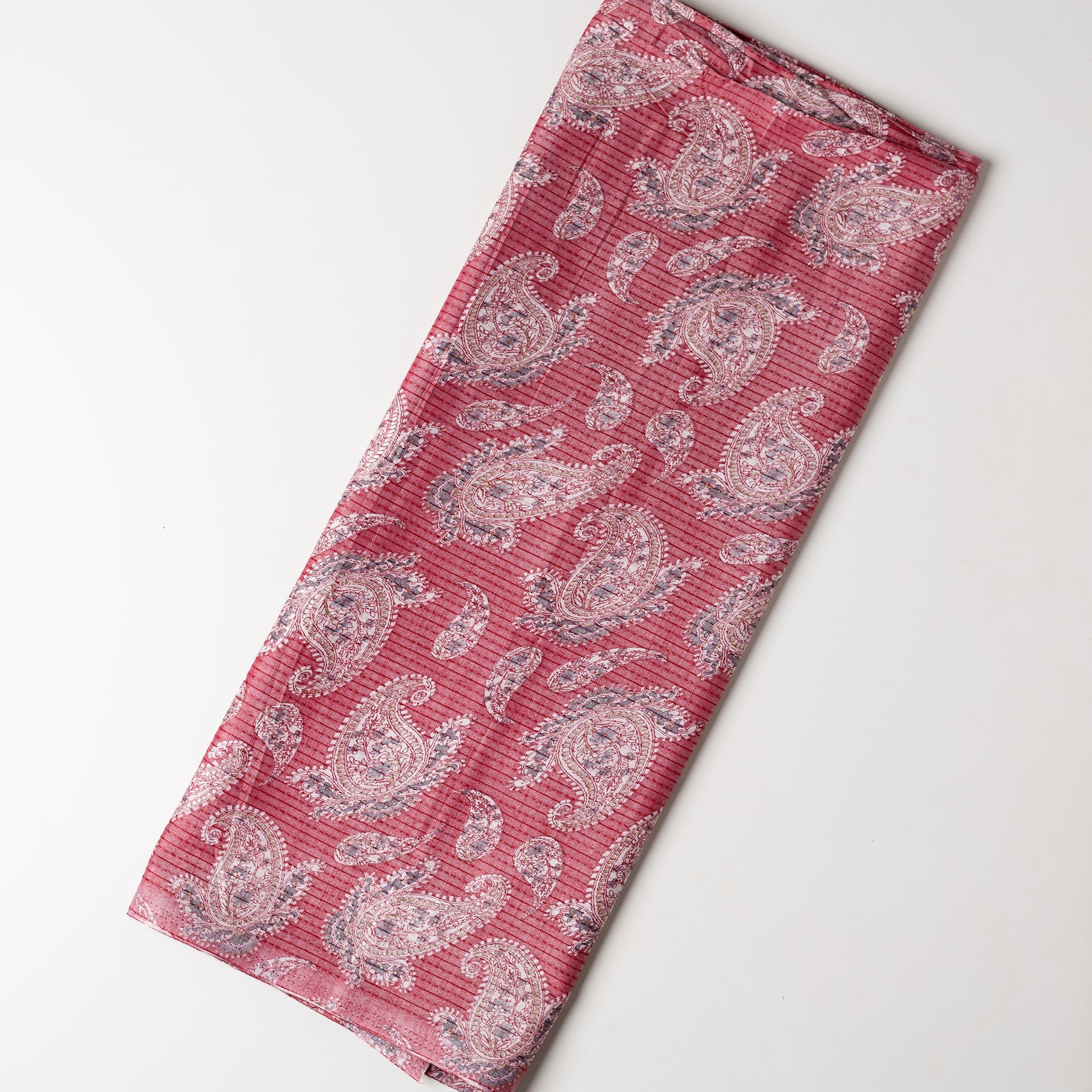 light pink foil printed cotton fabric