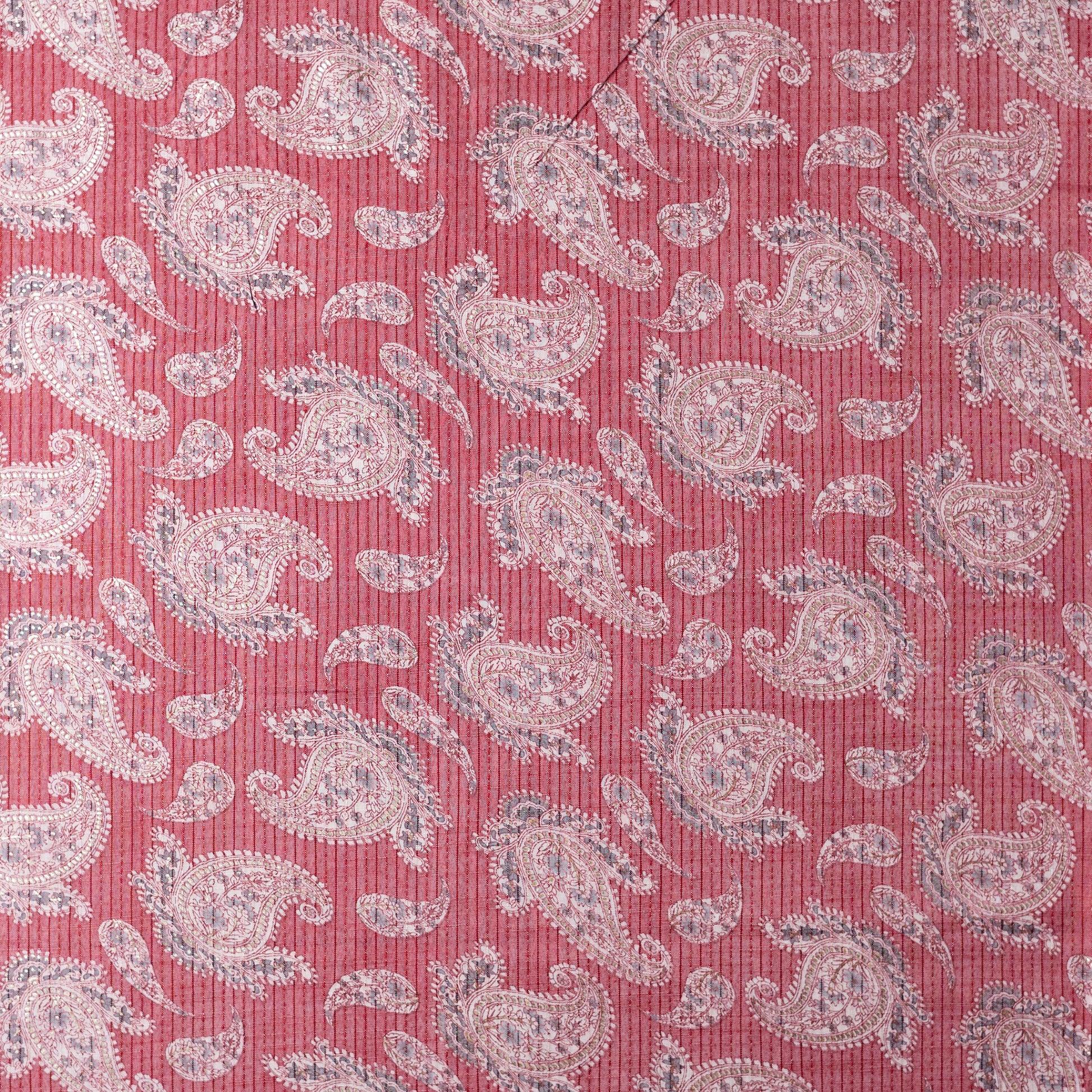 light pink foil printed cotton fabric