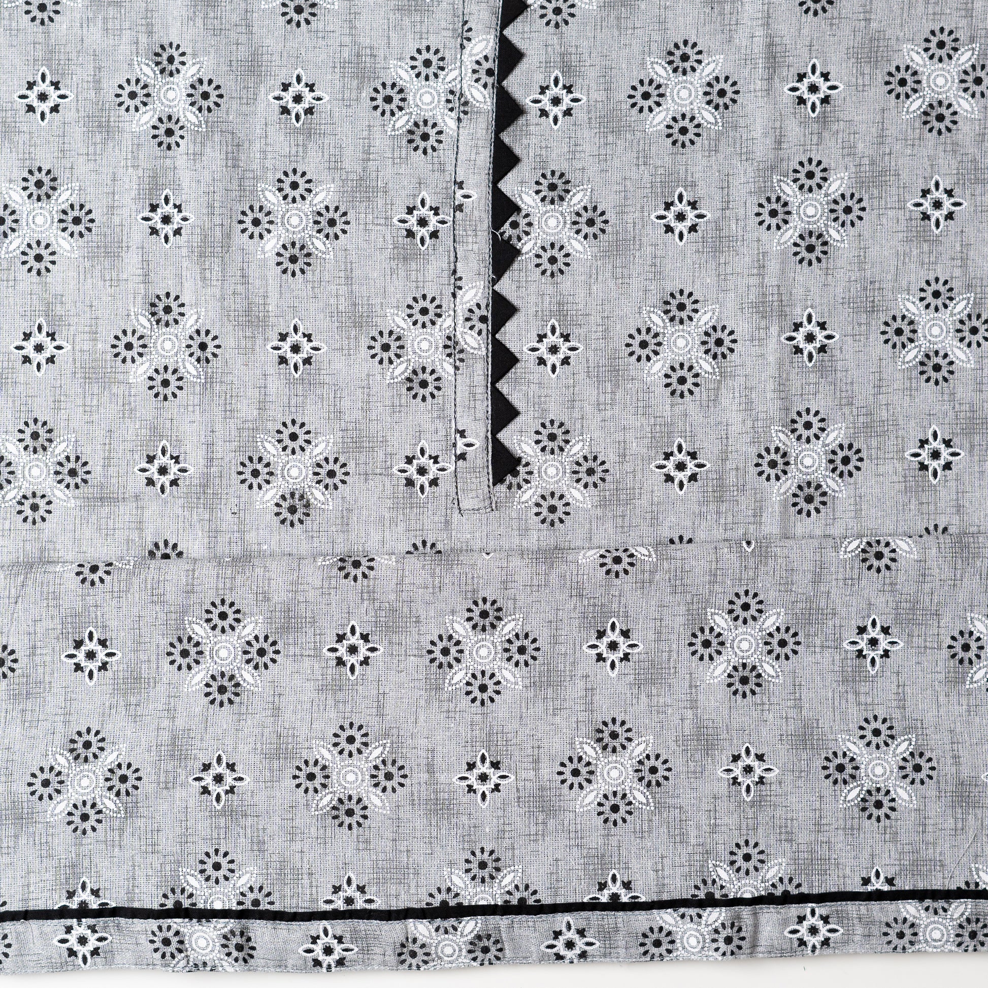 cotton grey color top with print design in black and white