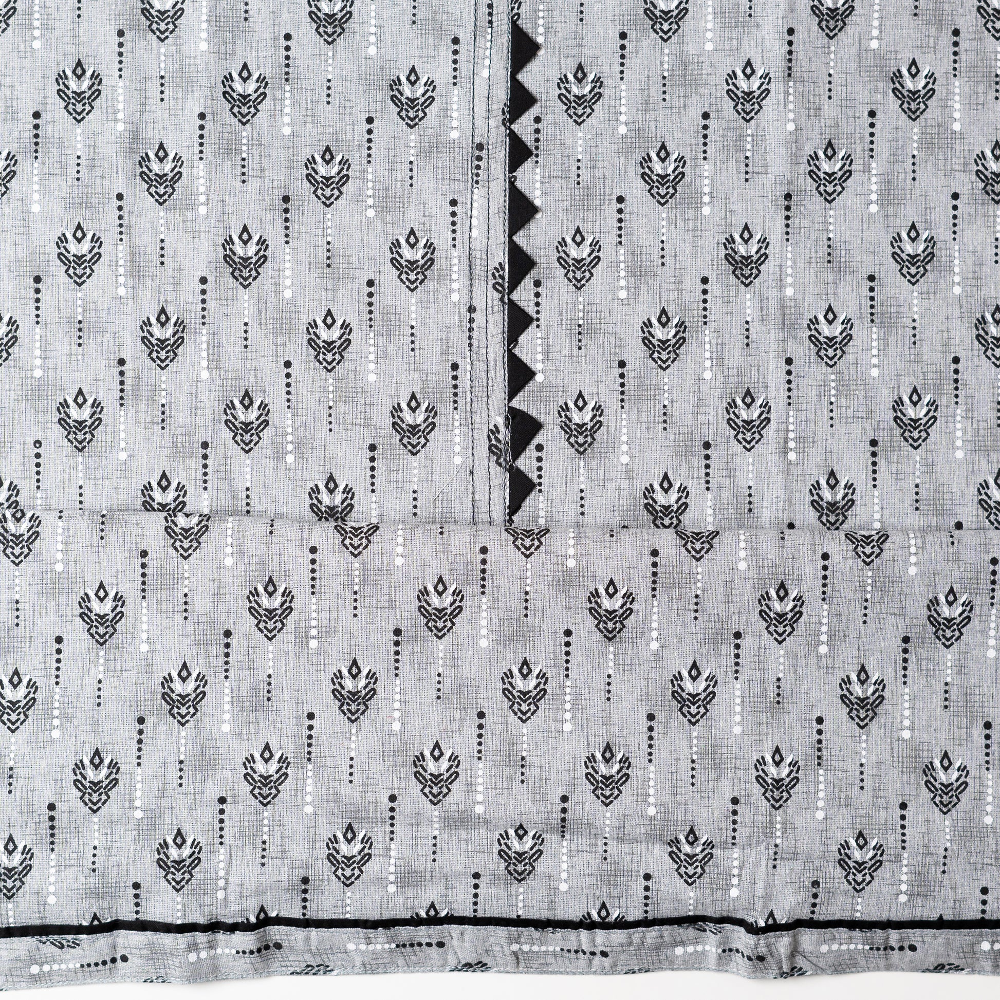 cotton grey color top with black and white color print design
