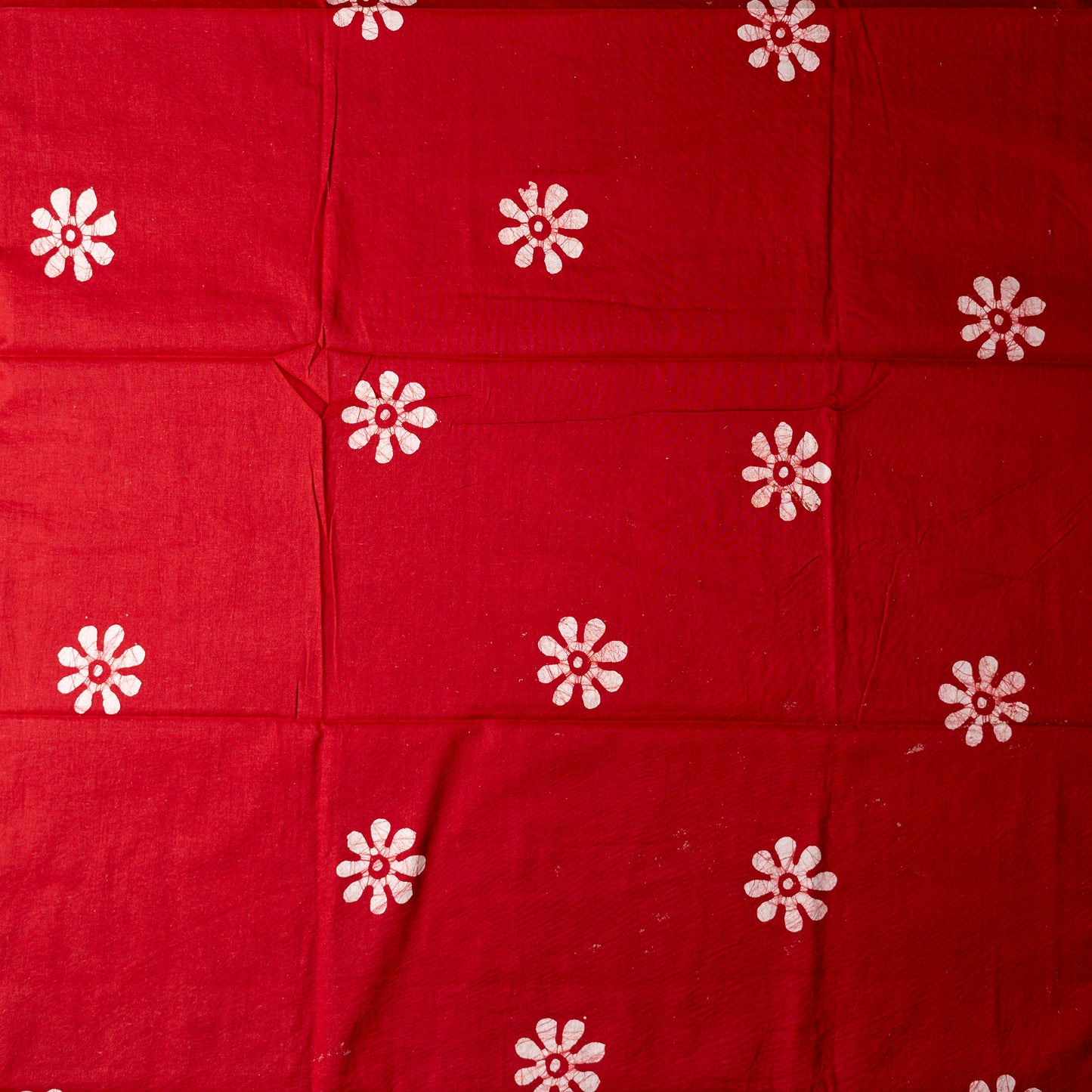 Cotton red color bottom with wax batik prints