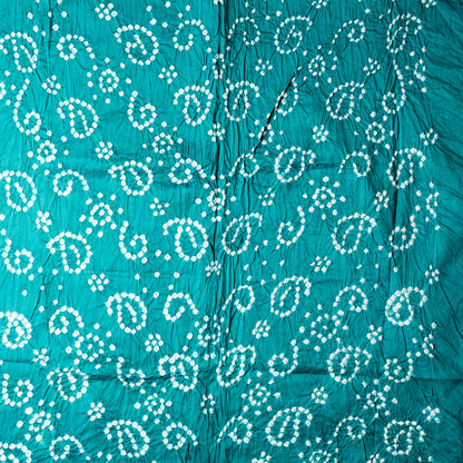 Teal Blue color top with white bandhej designs
