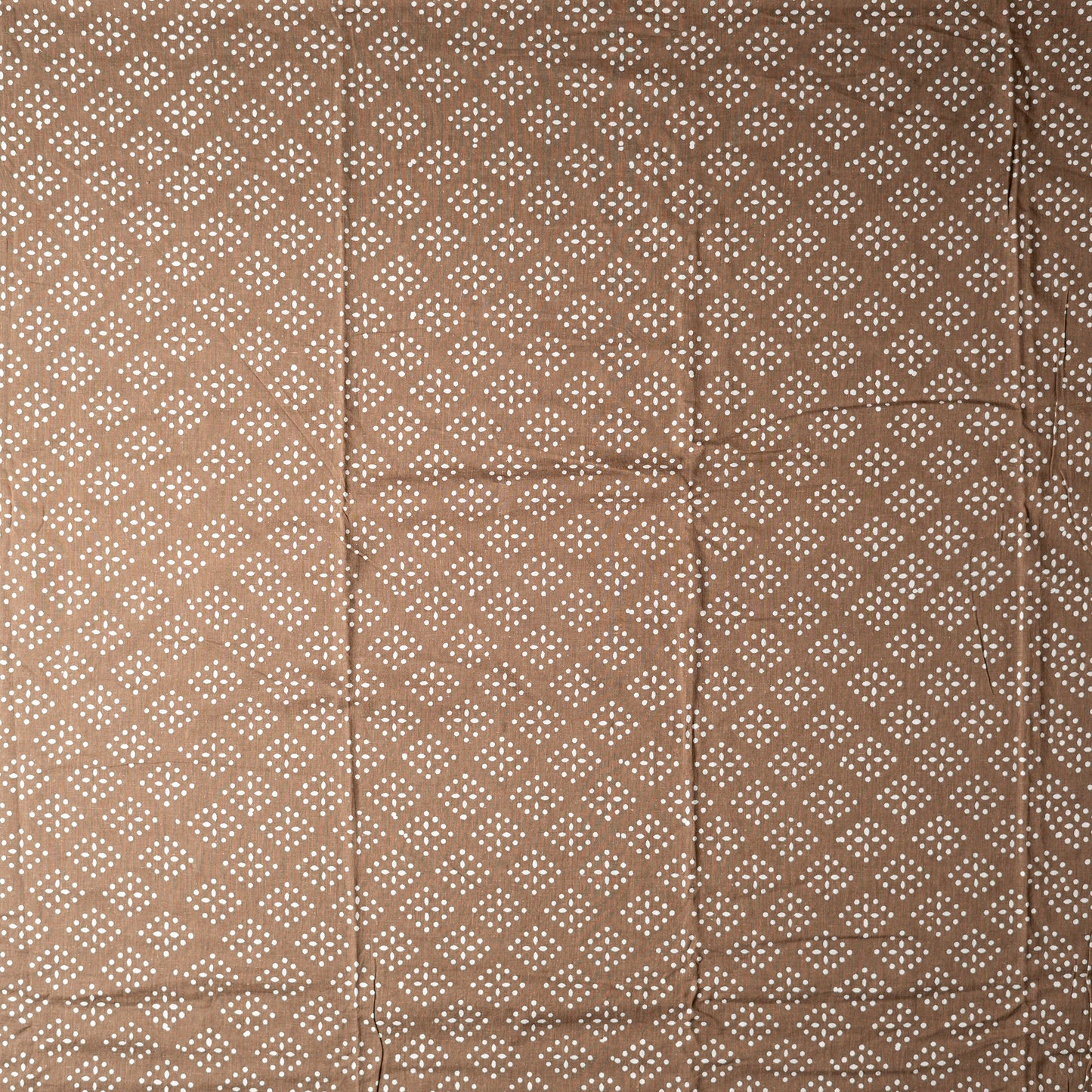 Cotton Katha Work Dress Material (Brown)