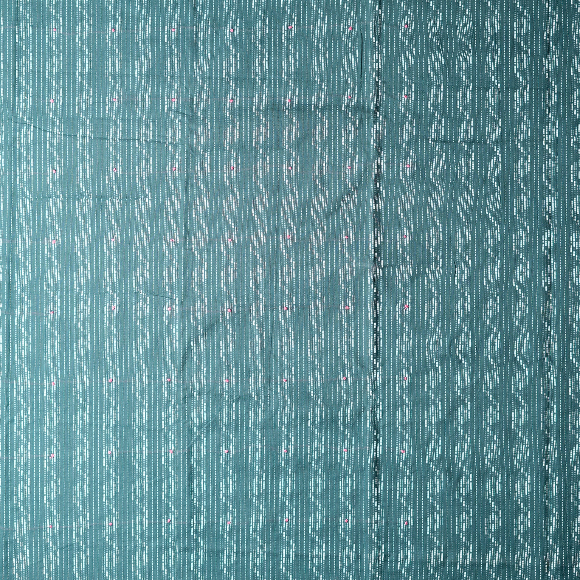 Cotton dark green color top with katha work