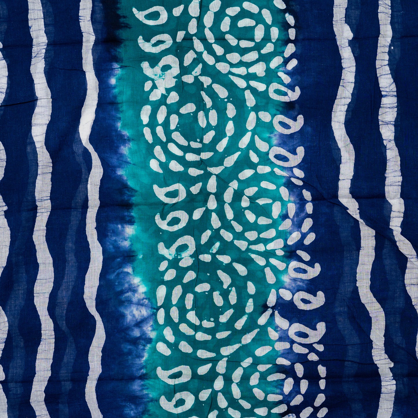 cotton mul dupatta with navy and teal color 