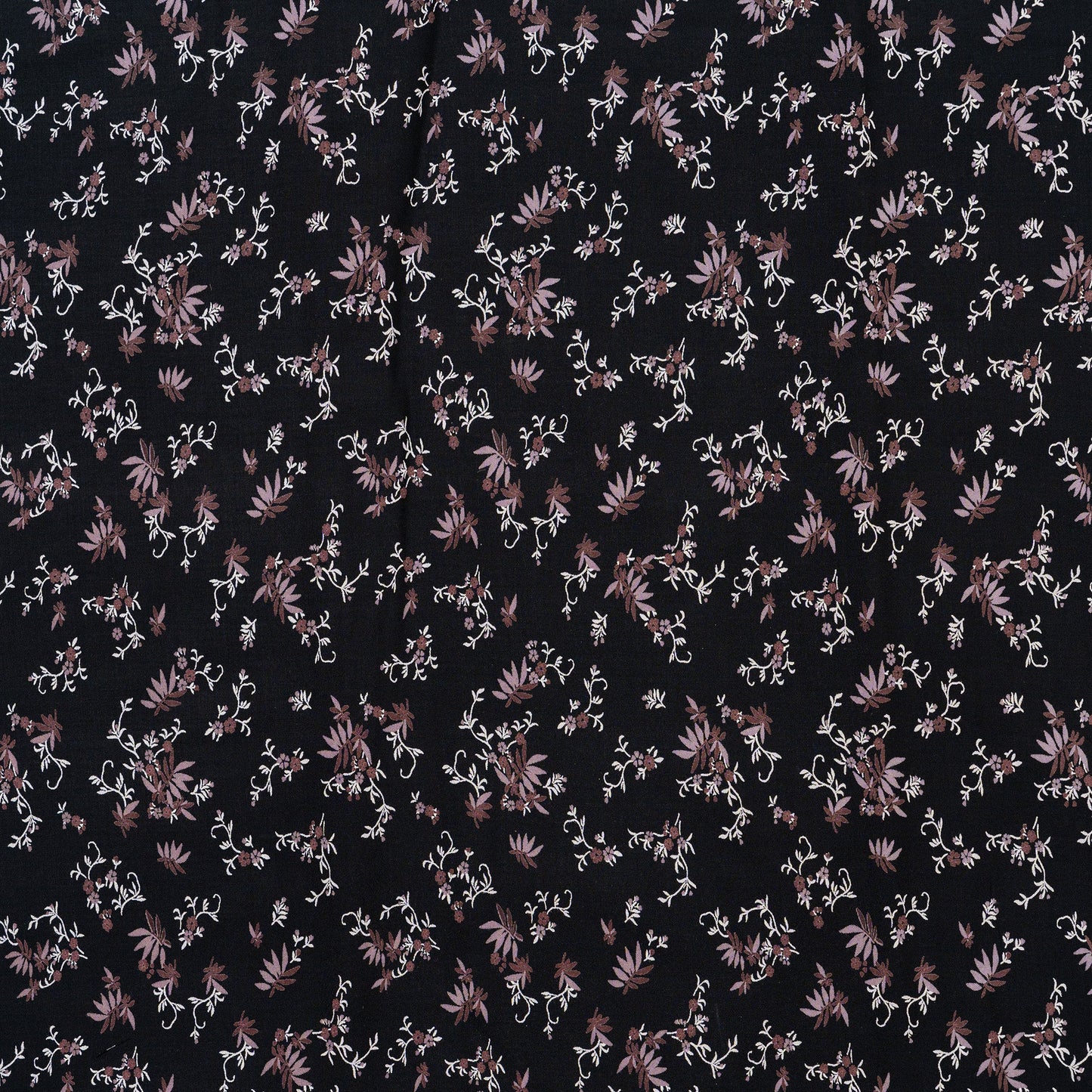 black rayon fabric with elegant print design