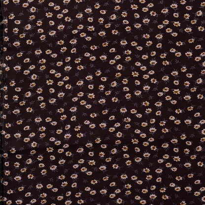 brown rayon fabric with floral prints