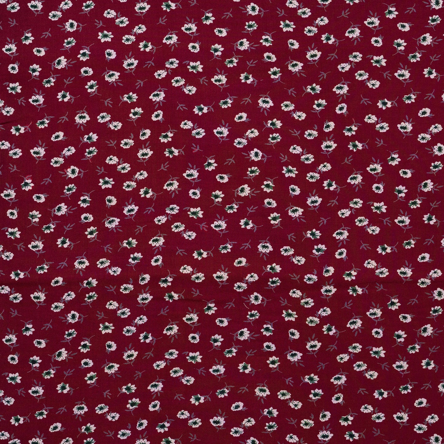 wine color rayon fabric with floral prints