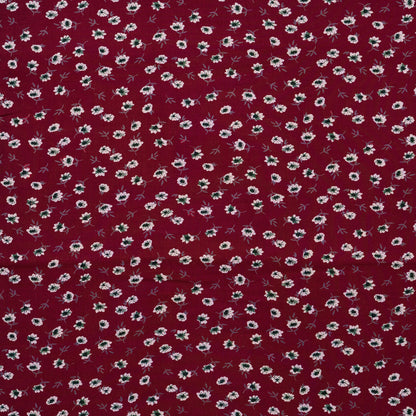 wine color rayon fabric with floral prints