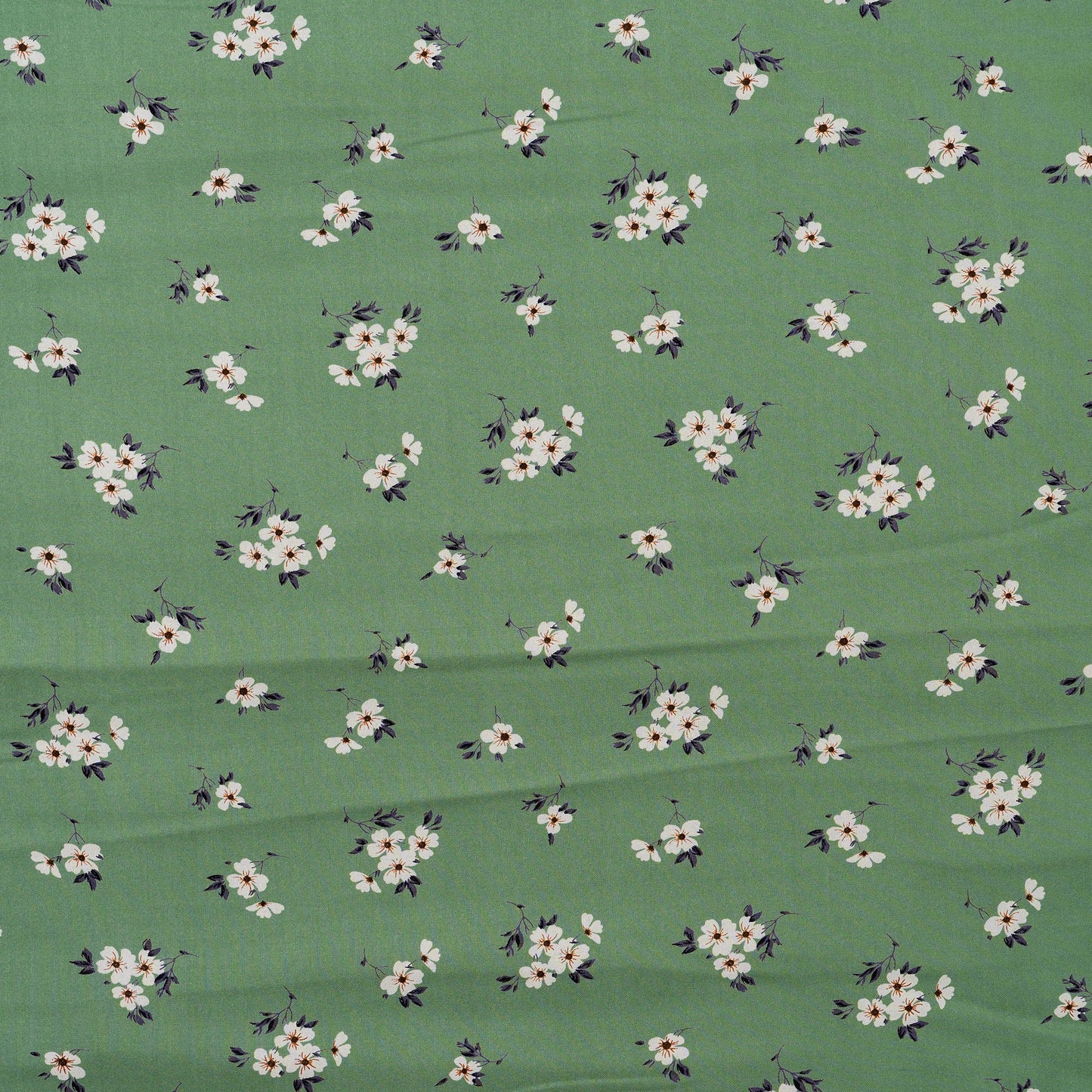 pastel green color rayon fabric with floral print design