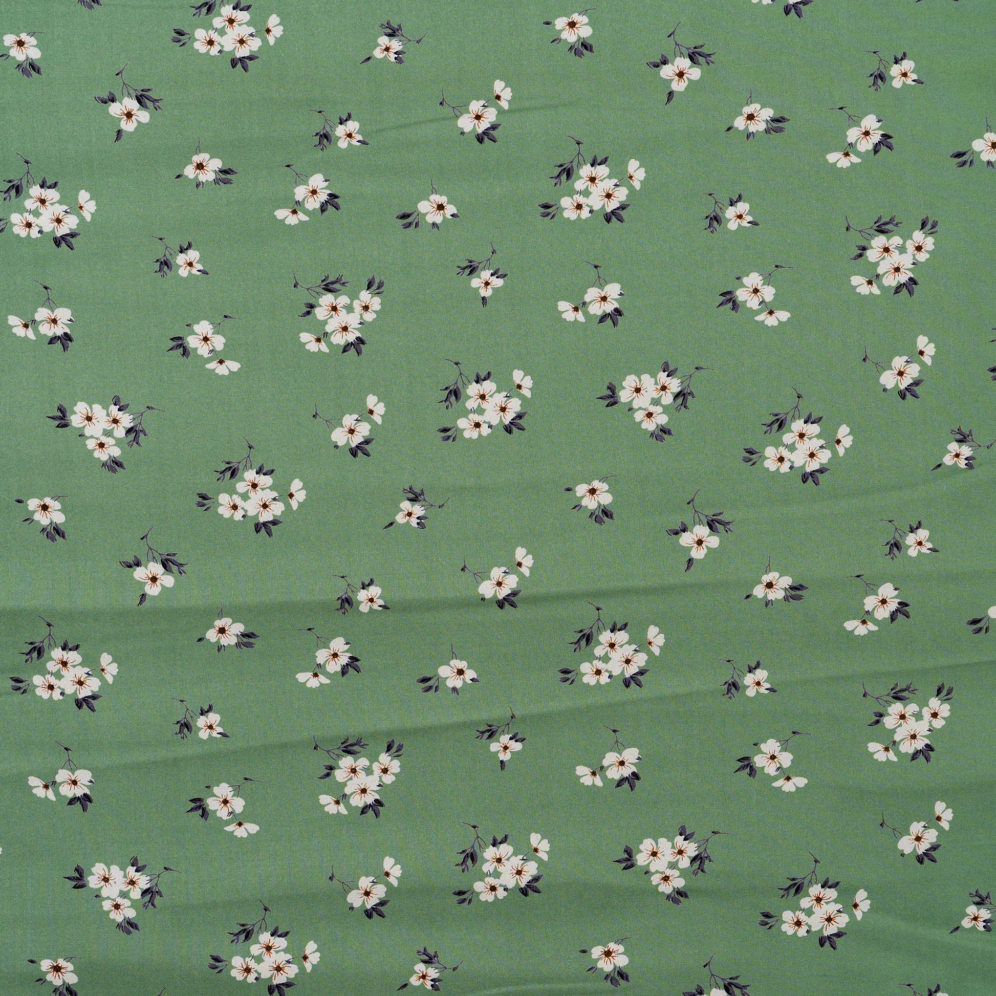 pastel green color rayon fabric with floral print design