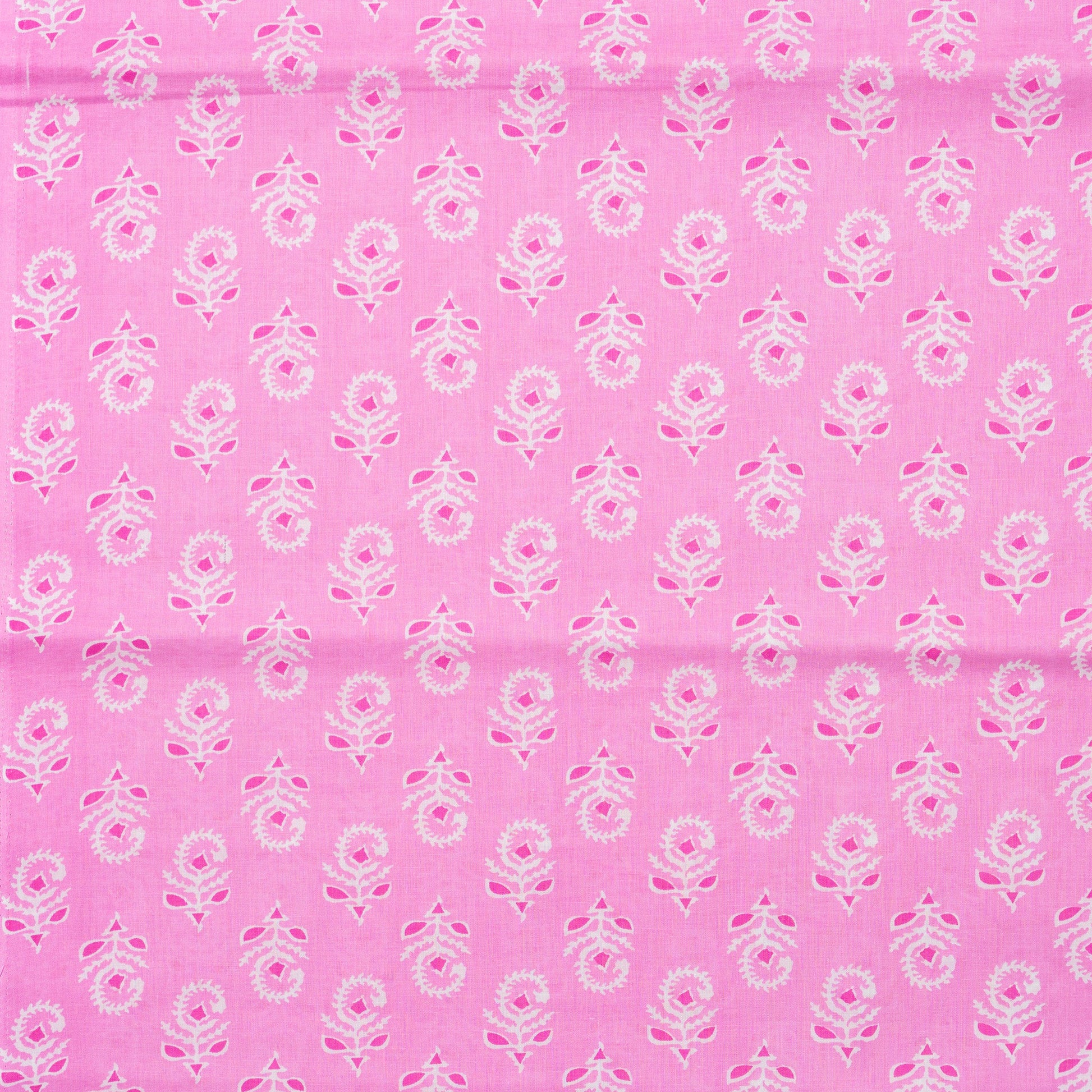 pink color cotton printed fabric