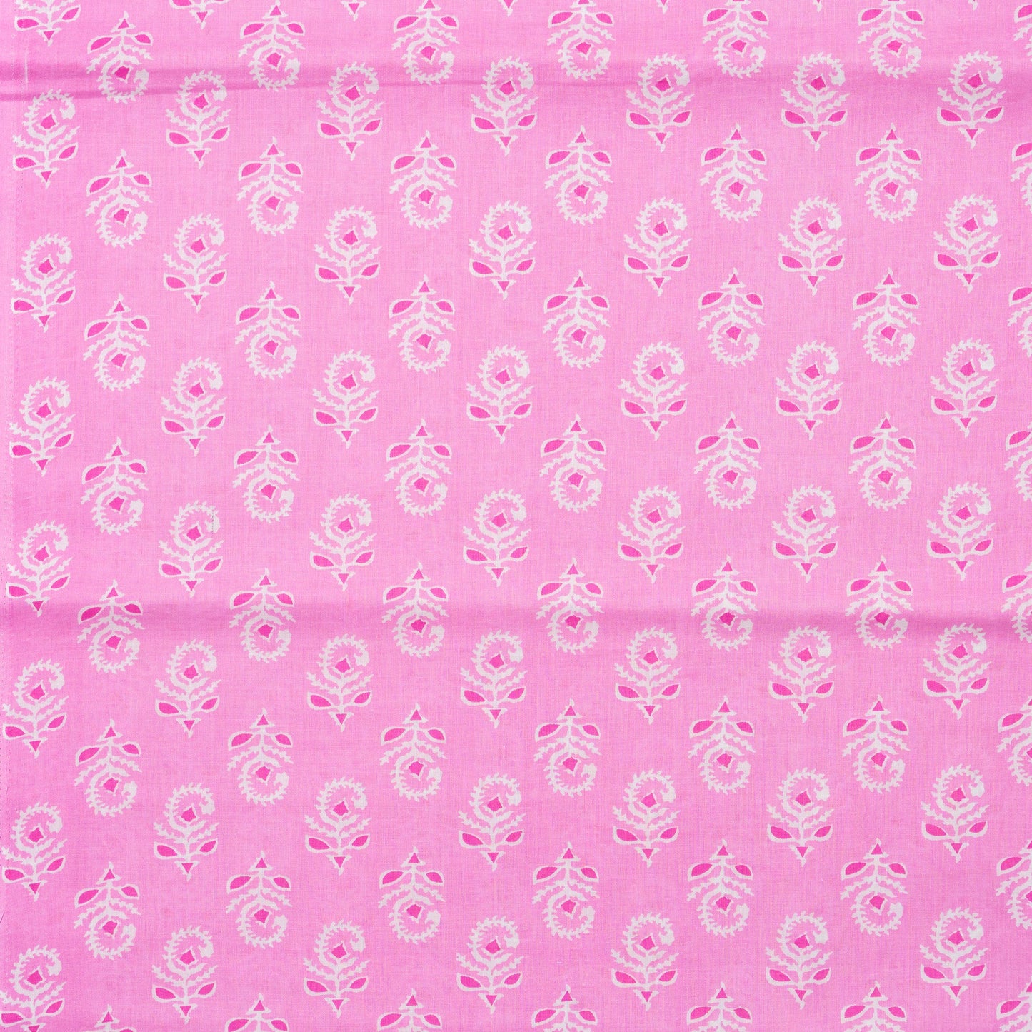 pink color cotton printed fabric