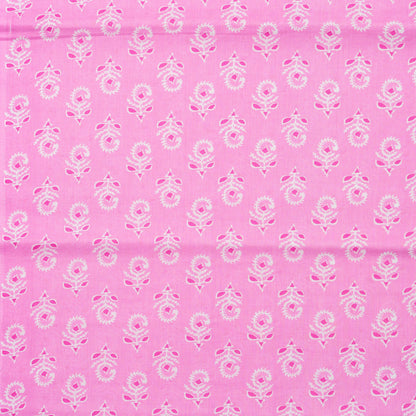 pink color cotton printed fabric