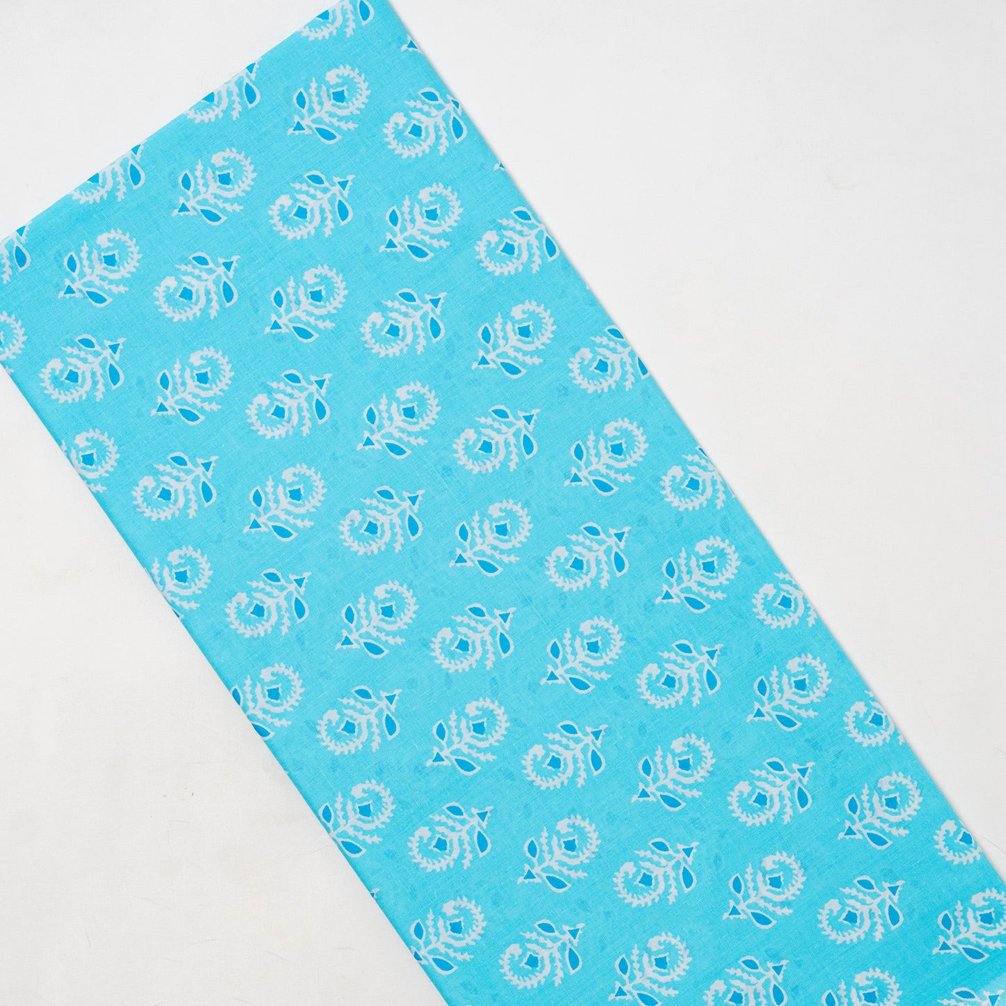 blue color cotton printed fabric