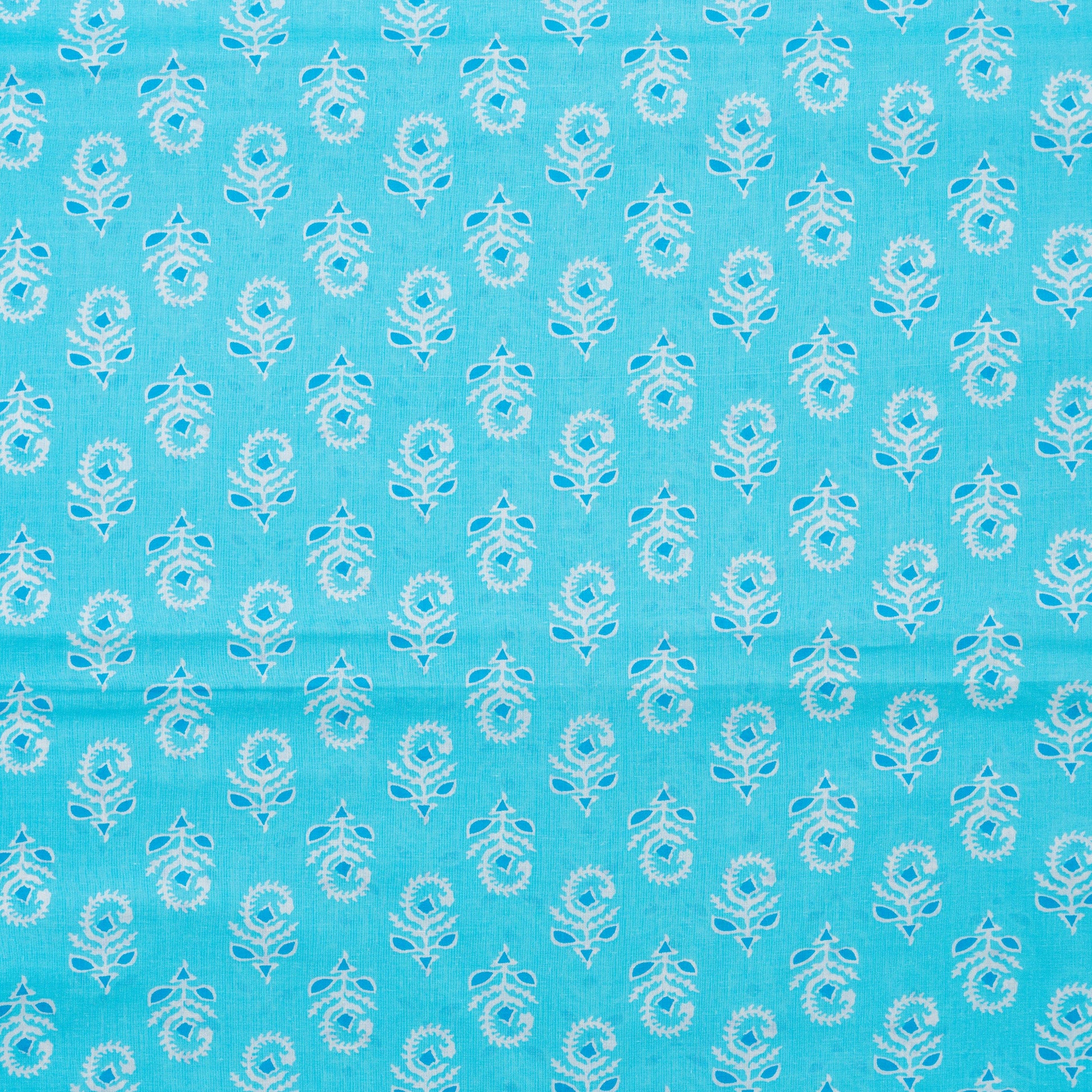 blue color cotton printed fabric