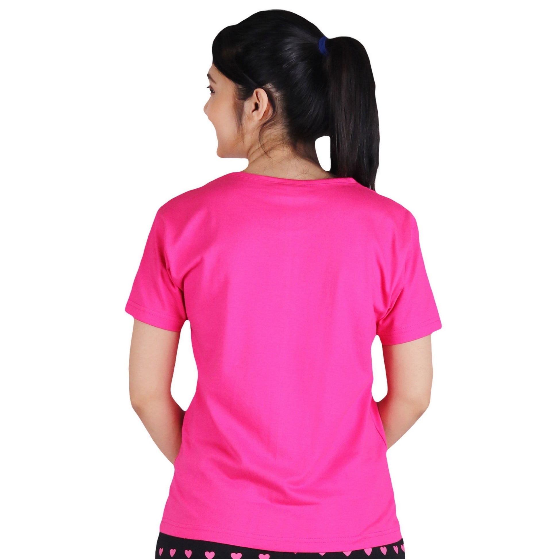 back view of plain pink color t shirt