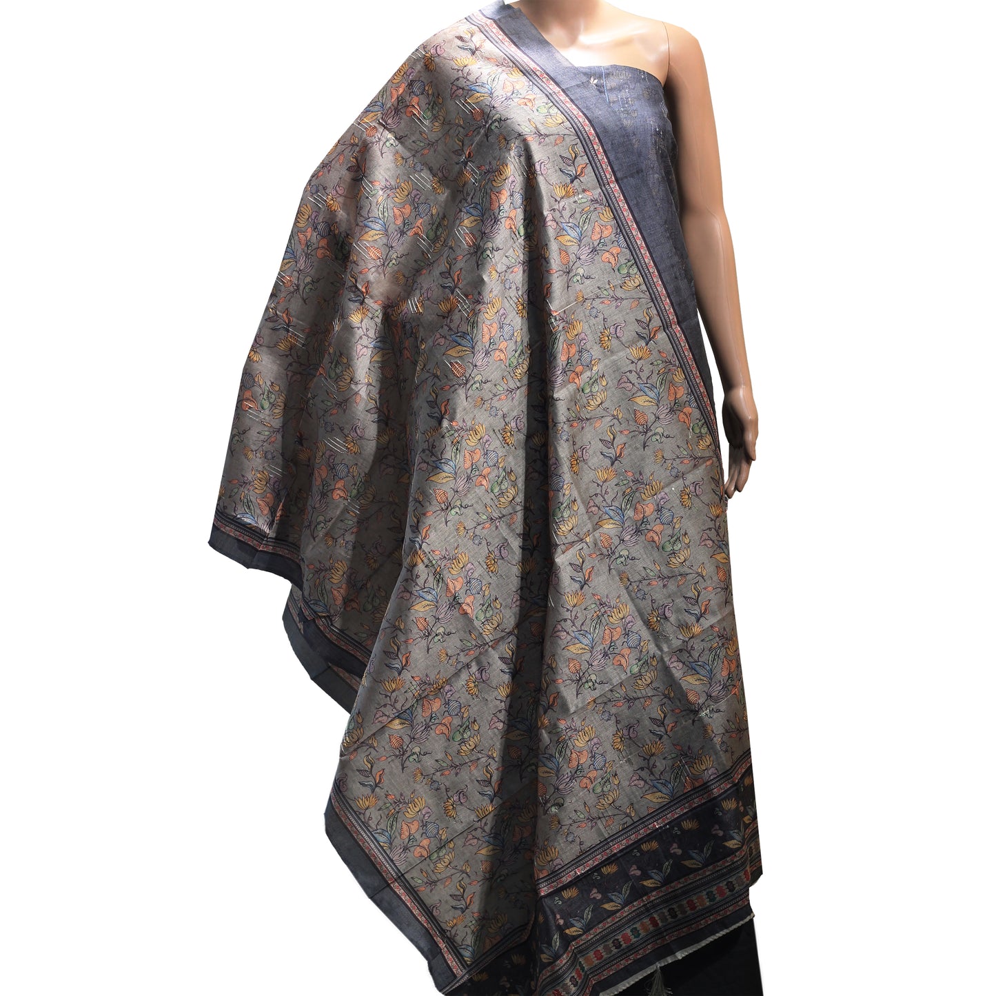 unstitched palazzo set dress material with silk printed dupatta