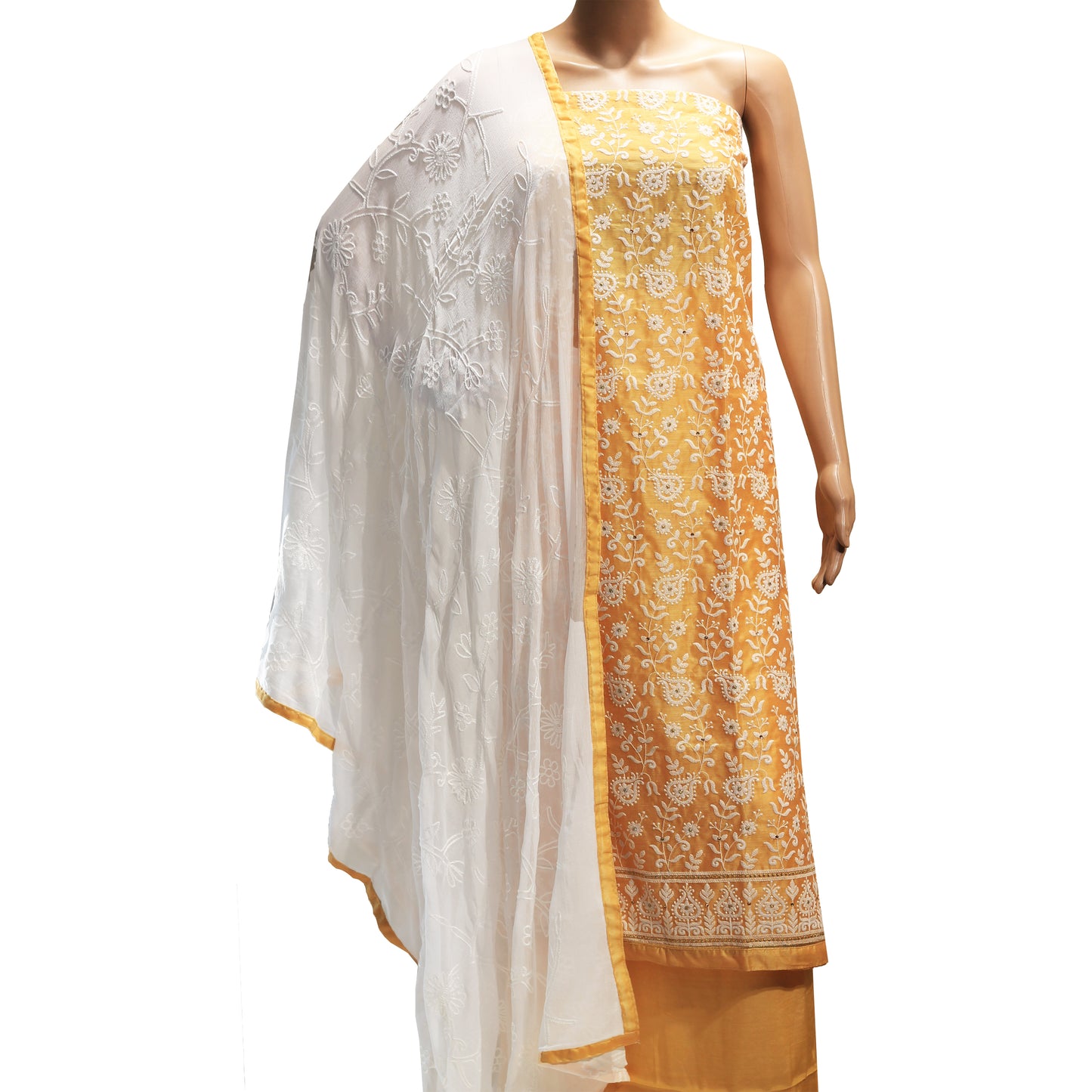 yellow silk dress material