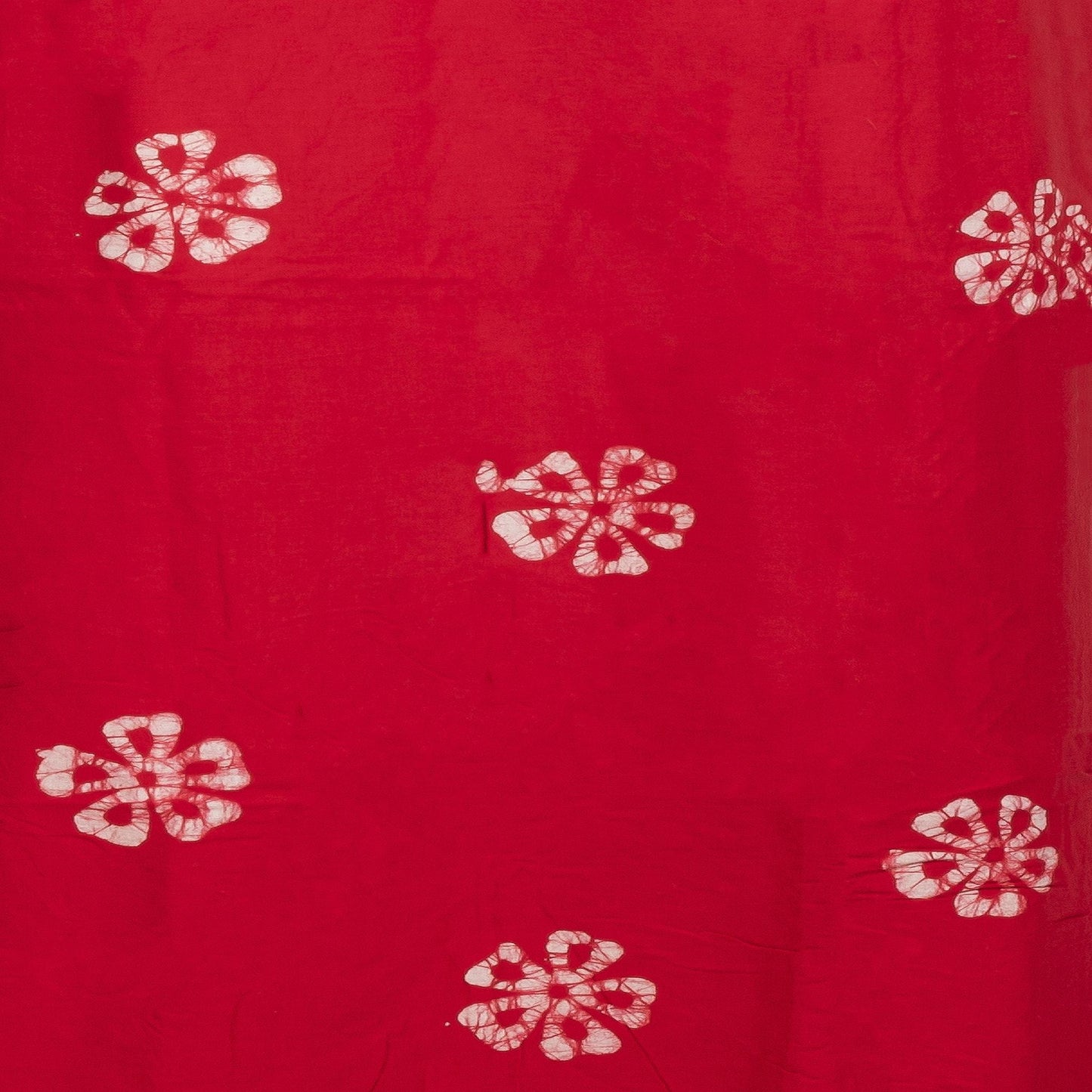 red color cotton bottom with white batik prints