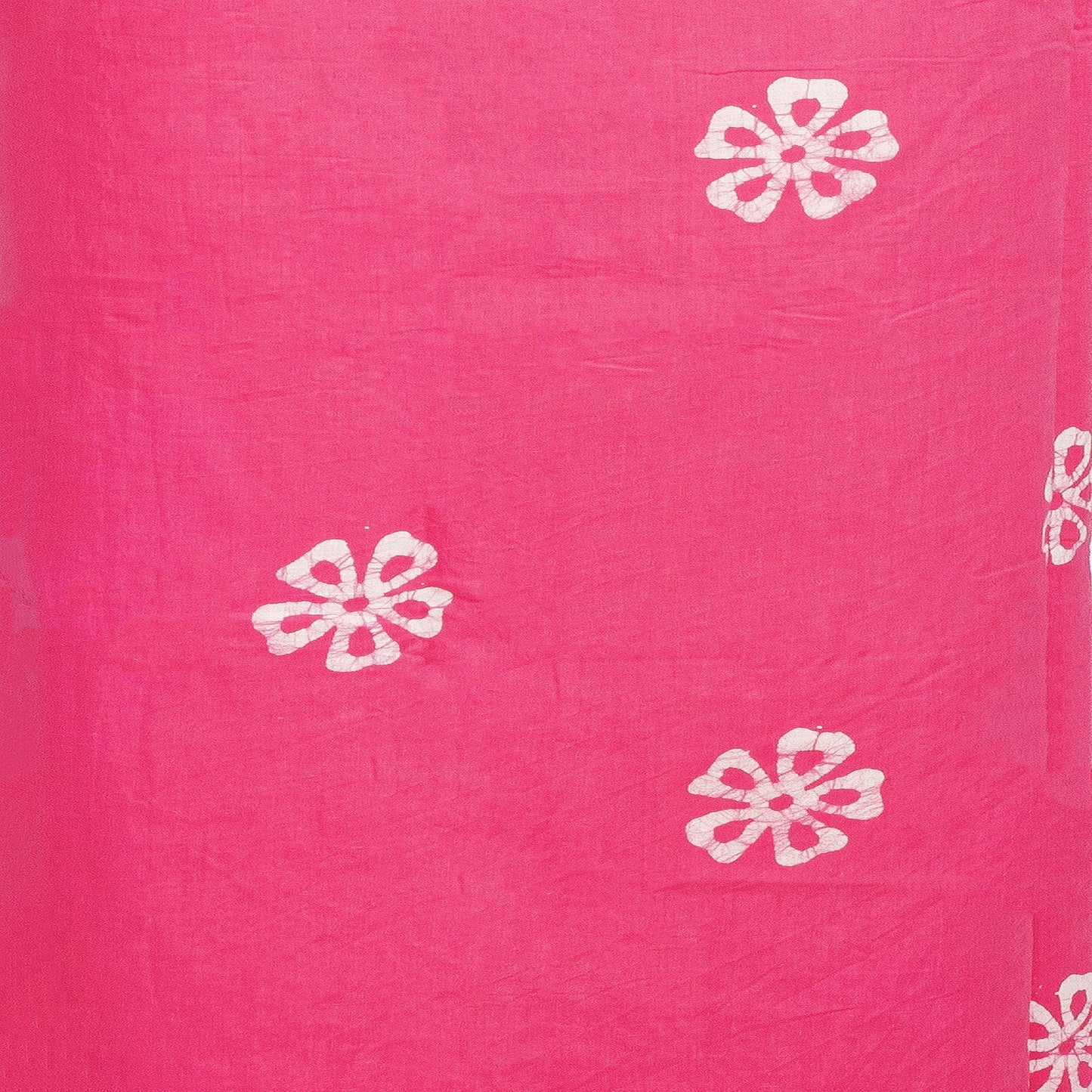 close-up view of cotton pink color bottom with white batik prints