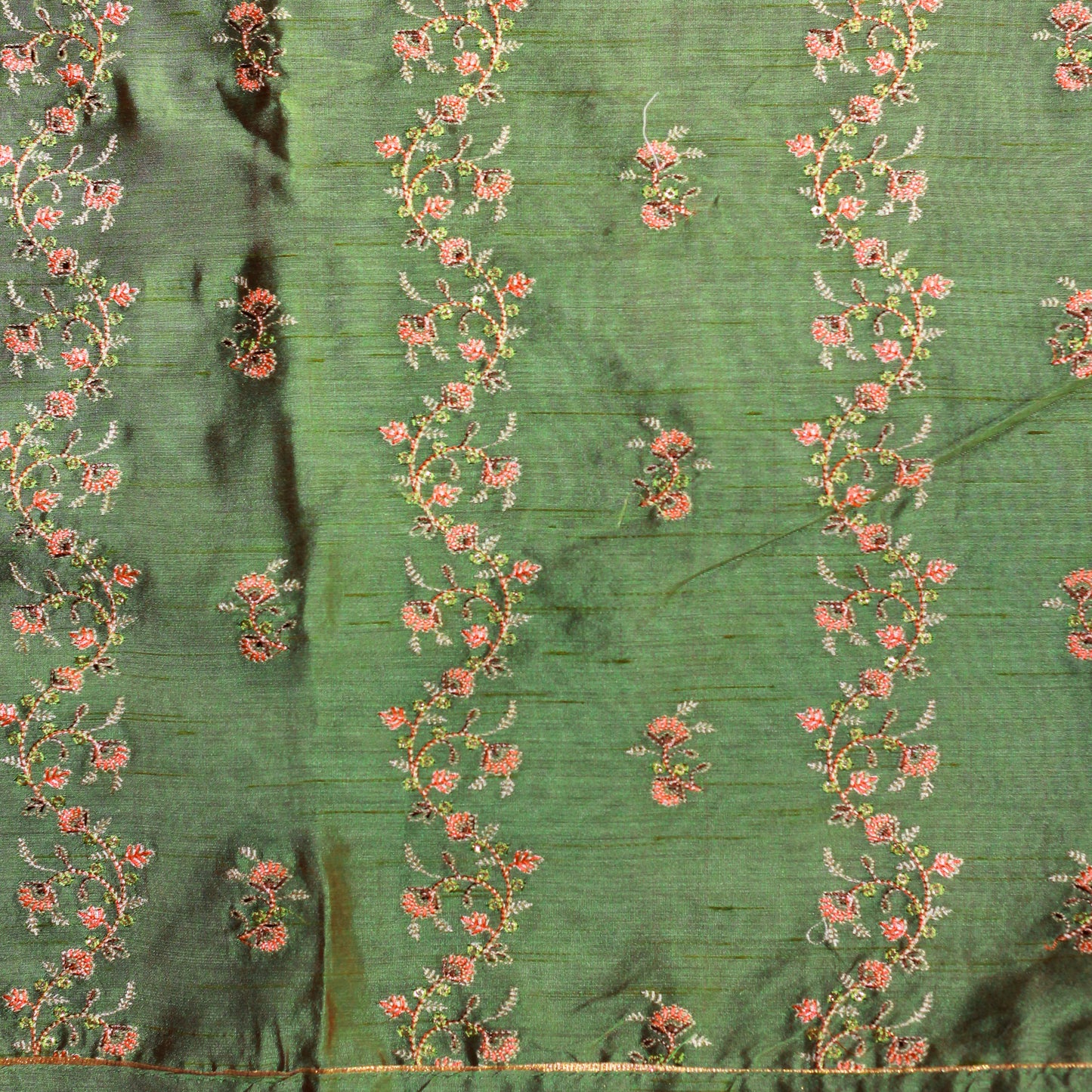 Light Green Chanderi Silk Dress Material